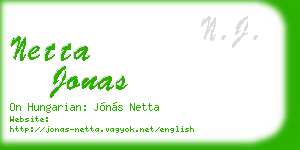 netta jonas business card